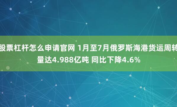 股票杠杆怎么申请官网 1月至7月俄罗斯海港货运周转量达4.988亿吨 同比下降4.6%